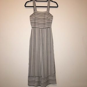 Cream & Dark Grey Striped Jumper/Romper